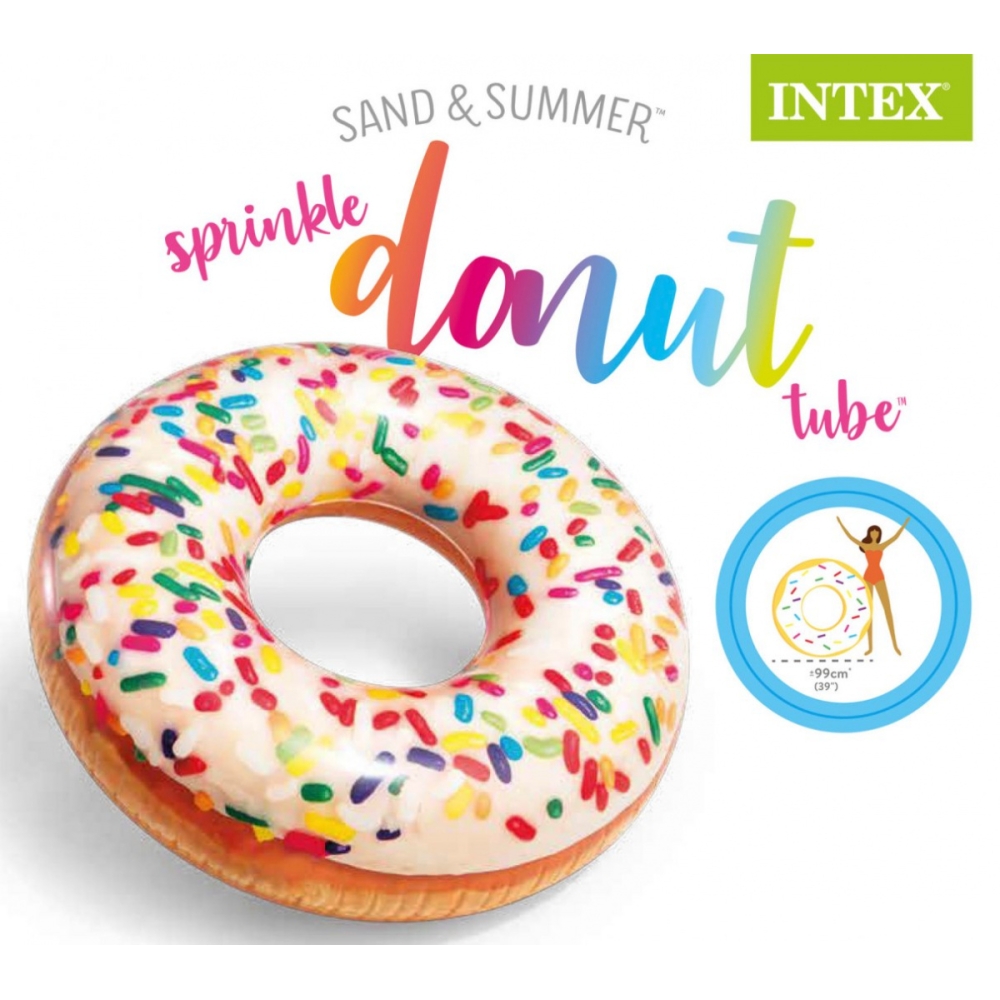 Pripučiamas plaukimo ratas INTEX Donut, 114 cm-Žaislai, Lauko žaislai, Pripučiami ratai, žaislai, čiužiniai-e-vaikas