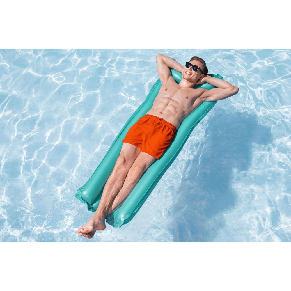 Pripučiamas plaukimo čiužinys, žalias, „BESTWAY“, 183 x 69 cm + pagalvė-Žaislai, Lauko žaislai, Pripučiami ratai, žaislai, čiuži
