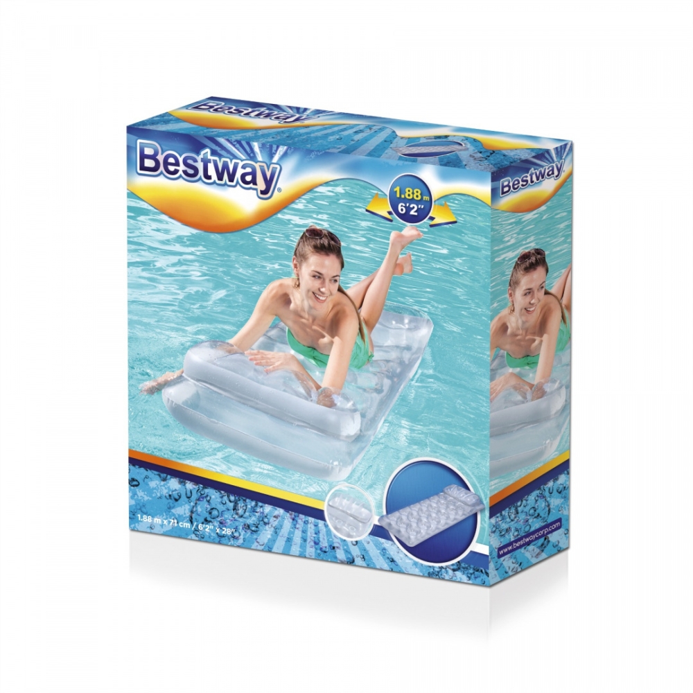 Pripučiamas plaukimo čiužinys Grey 188 x 71 cm Bestway 43024-Žaislai, Lauko žaislai, Pripučiami ratai, žaislai, čiužiniai-e-vaik
