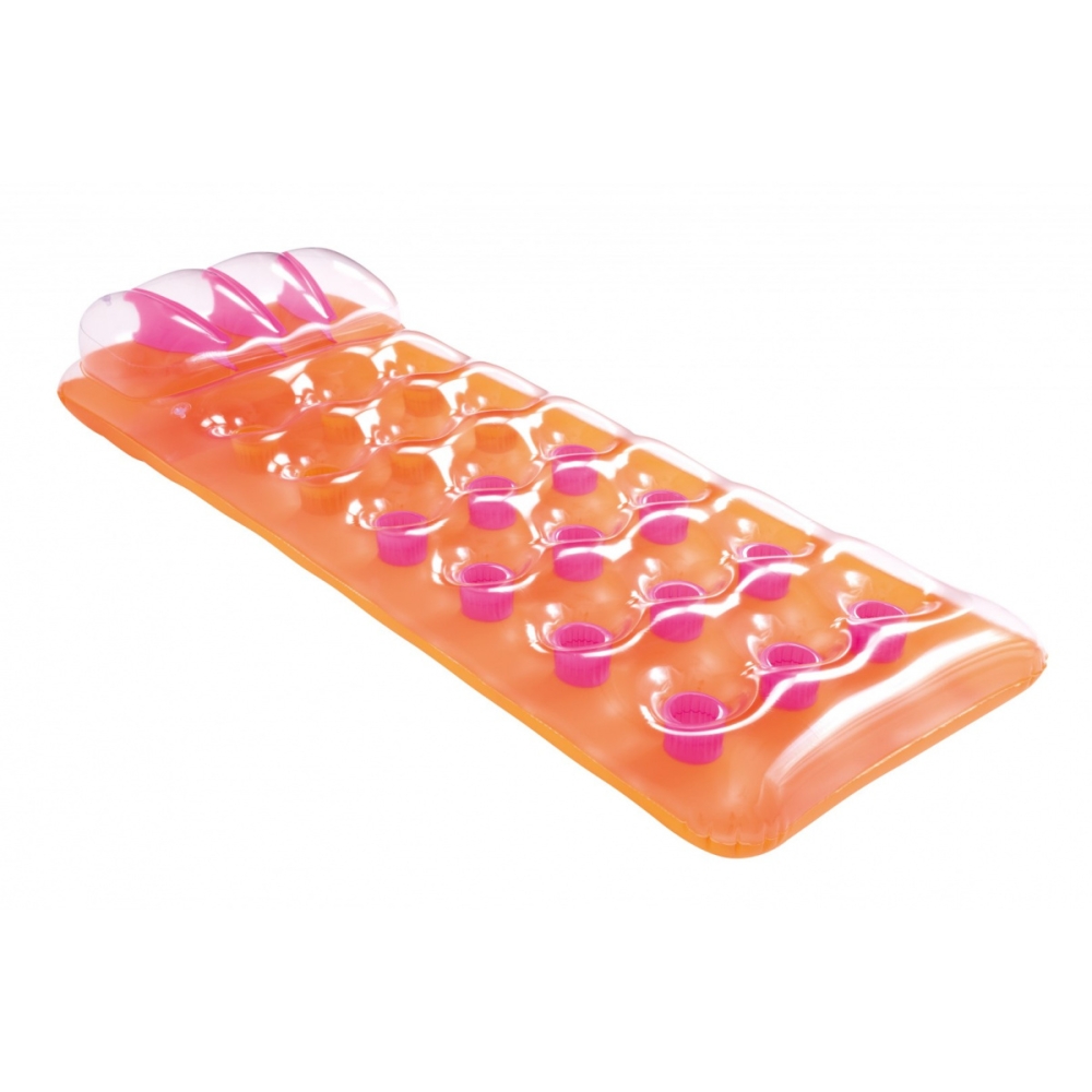 Neoninis paplūdimio čiužinys „BESTWAY“, oranžinis, 188 x 71 cm + remonto rinkinys-Žaislai, Lauko žaislai, Pripučiami ratai, žais