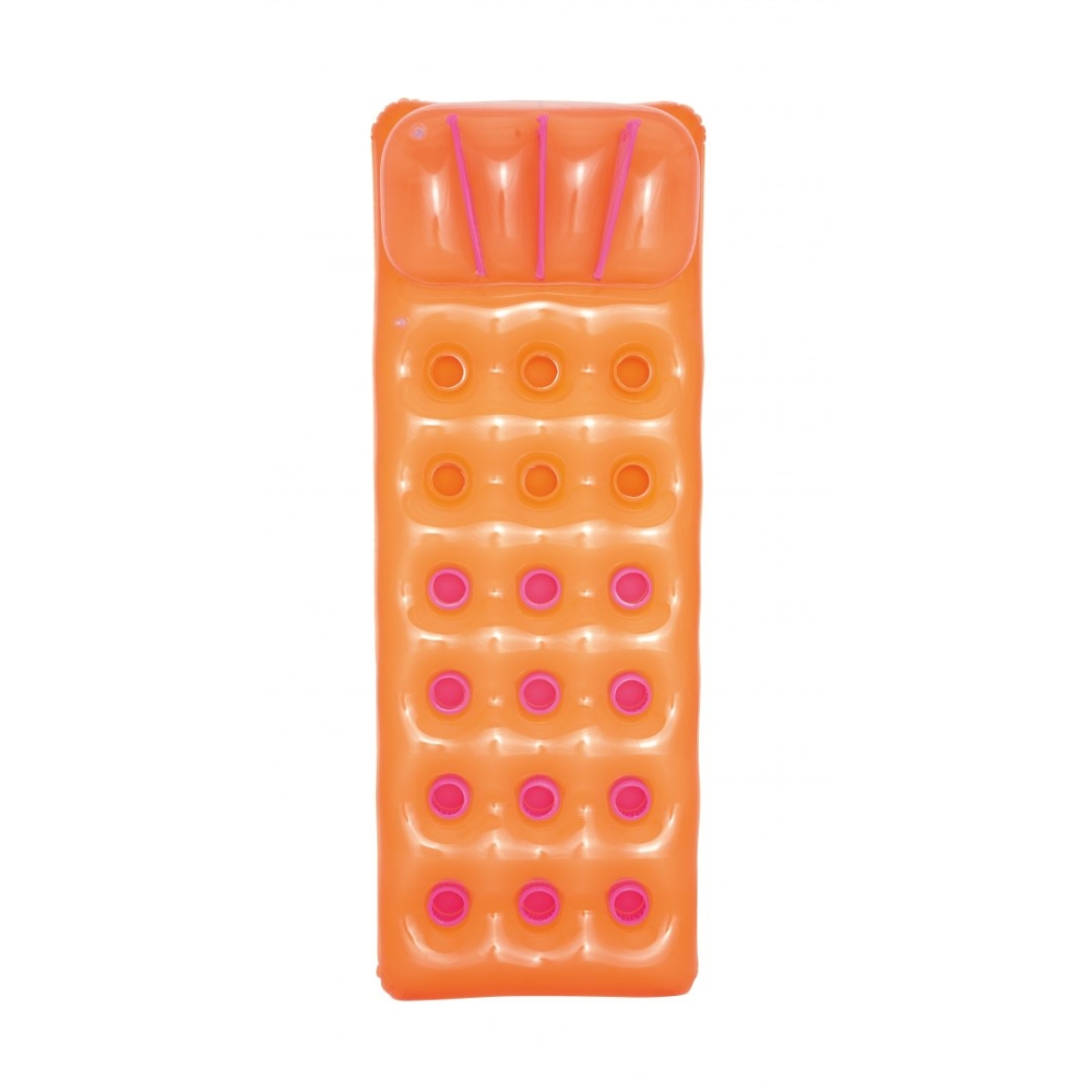 Neoninis paplūdimio čiužinys „BESTWAY“, oranžinis, 188 x 71 cm + remonto rinkinys-Žaislai, Lauko žaislai, Pripučiami ratai, žais