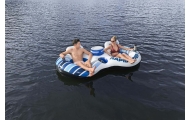 BESTWAY 240x122x50cm pripučiamas plaukimo čiužinys 2 asmenims + atlošai + laikymo skyriai