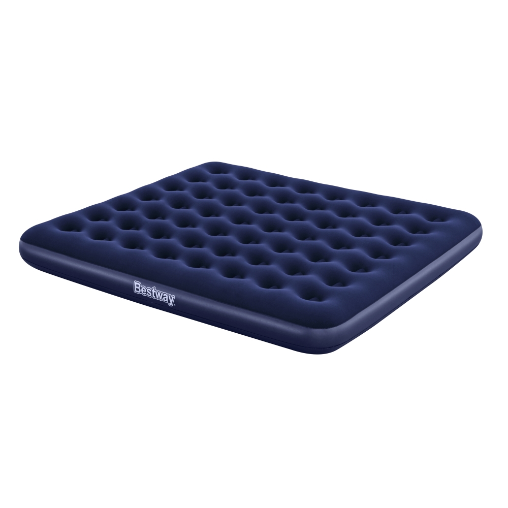 Pripučiamas karališkas 2-vietis plaušinis miegamasis čiužinys BESTWAY 203x183x22cm + remonto rinkinys