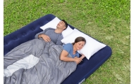 Pripučiamas karališkas 2-vietis plaušinis miegamasis čiužinys BESTWAY 203x183x22cm + remonto rinkinys