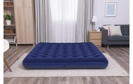 Pripučiamas karališkas 2-vietis plaušinis miegamasis čiužinys BESTWAY 203x183x22cm + remonto rinkinys
