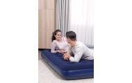 Dmuchany Materac do spania King 2-osobowy flokowany BESTWAY 203x183x22cm + Zestaw naprawczy