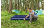 Pripučiamas karališkas 2-vietis plaušinis miegamasis čiužinys BESTWAY 203x183x22cm + remonto rinkinys