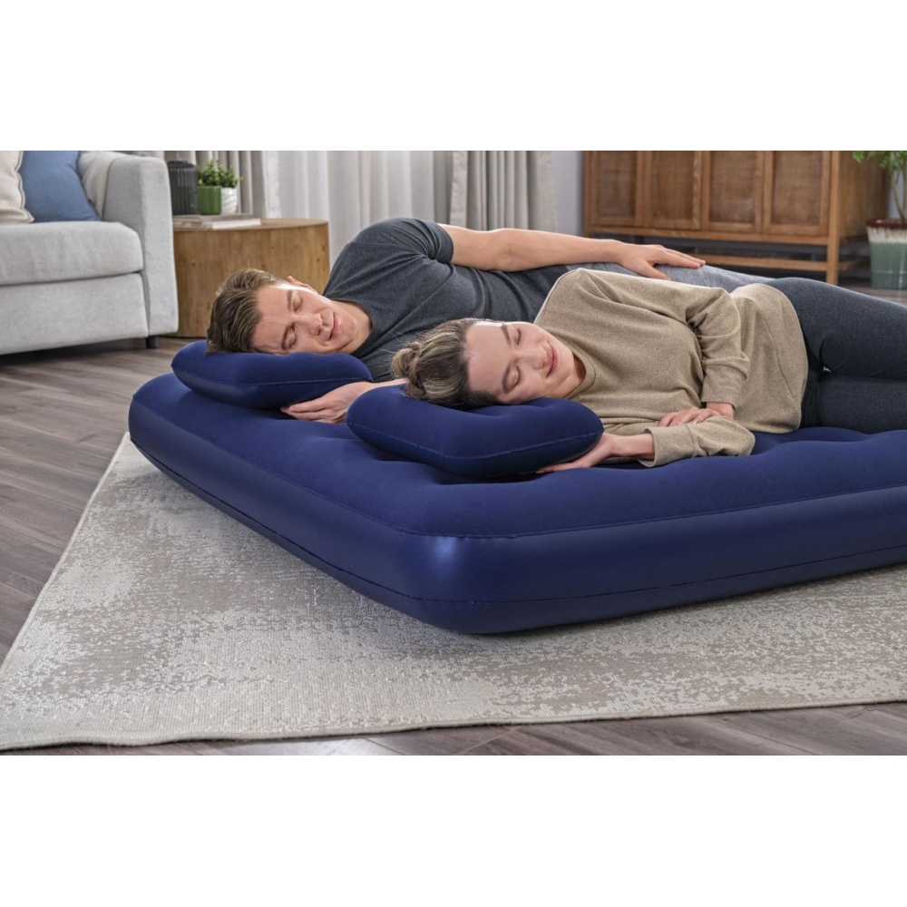Pripučiamas karalienės 2 asmenų miegamasis čiužinys BESTWAY 203x152x22cm + 2 pagalvės-Namai, laisvalaikis, turizmas, Pripučiami 