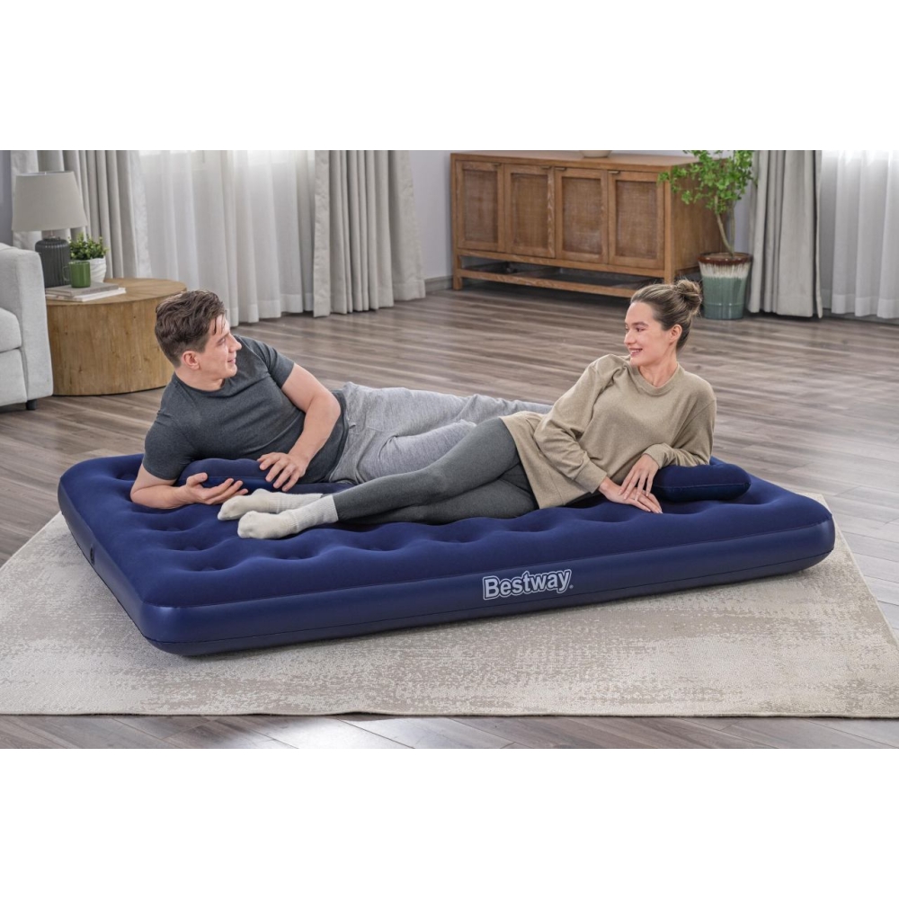 Pripučiamas karalienės 2 asmenų miegamasis čiužinys BESTWAY 203x152x22cm + 2 pagalvės-Namai, laisvalaikis, turizmas, Pripučiami 