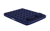 Dmuchany Materac do spania Queen 2-osobowy flokowany BESTWAY 203x152x22cm + Pompka + 2 Poduszki