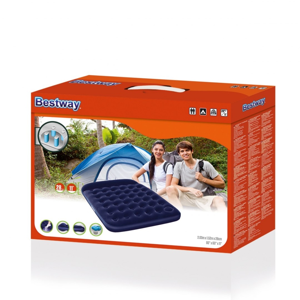 Pripučiamas čiužinys 203x152x28 cm su integruota kojine pompa Bestway 67226