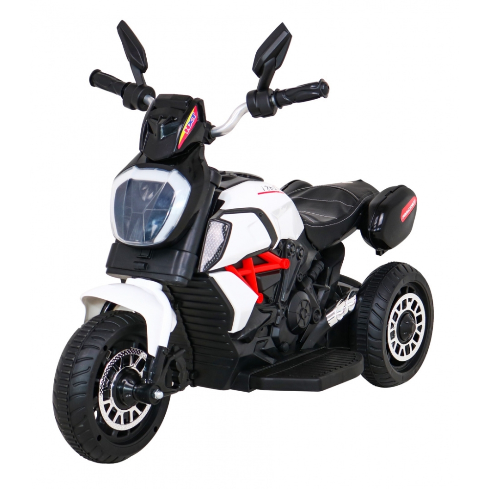 Elektrinis motociklas Fast Tourist, White-Elektromobiliai vaikams, Motociklai-e-vaikas