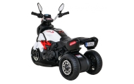 Motorek Fast Tourist na akumulator dla dzieci Biały + Audio + Światła + Ekoskóra
