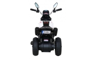 Motorek Fast Tourist na akumulator dla dzieci Biały + Audio + Światła + Ekoskóra