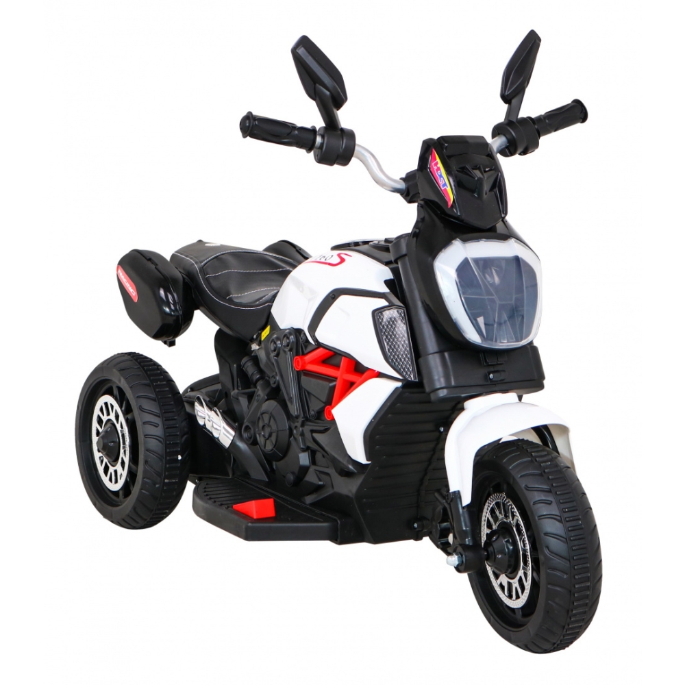 Elektrinis motociklas Fast Tourist, White-Elektromobiliai vaikams, Motociklai-e-vaikas