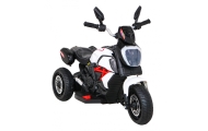 Motorek Fast Tourist na akumulator dla dzieci Biały + Audio + Światła + Ekoskóra