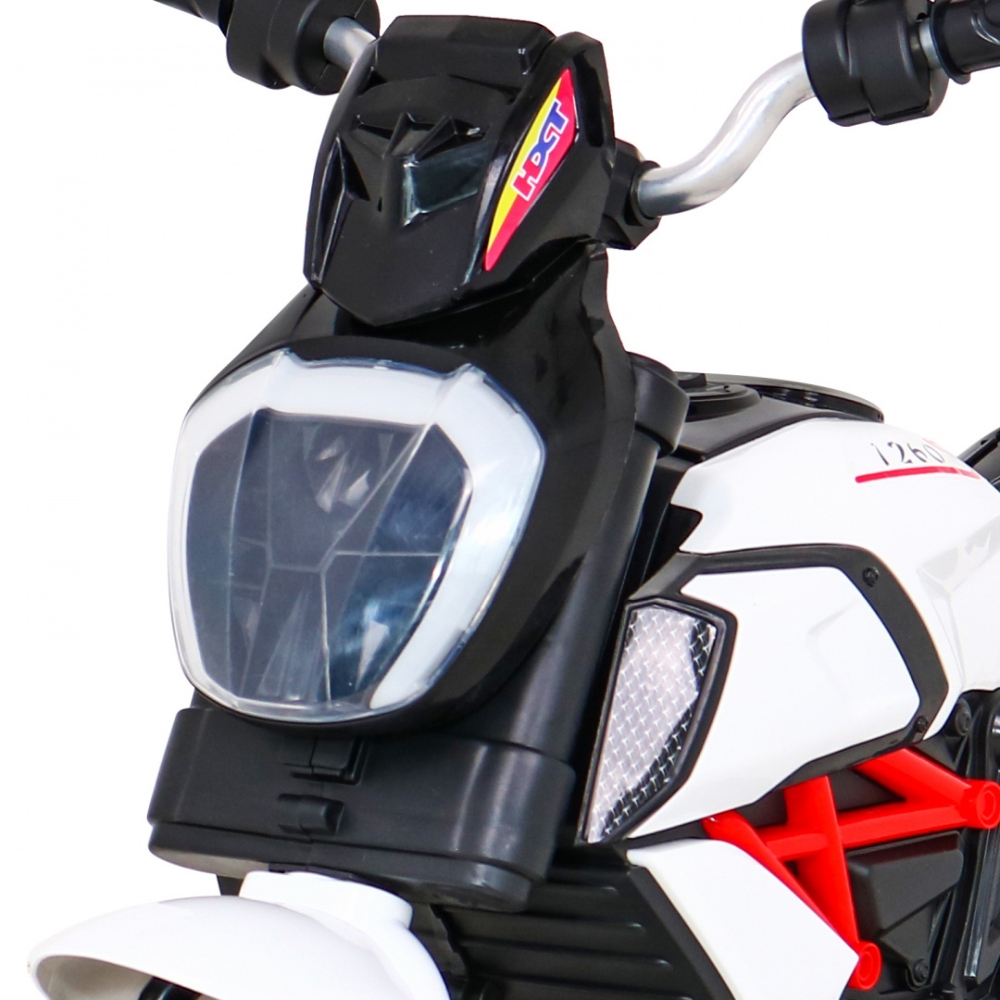 Elektrinis motociklas Fast Tourist, White-Elektromobiliai vaikams, Motociklai-e-vaikas