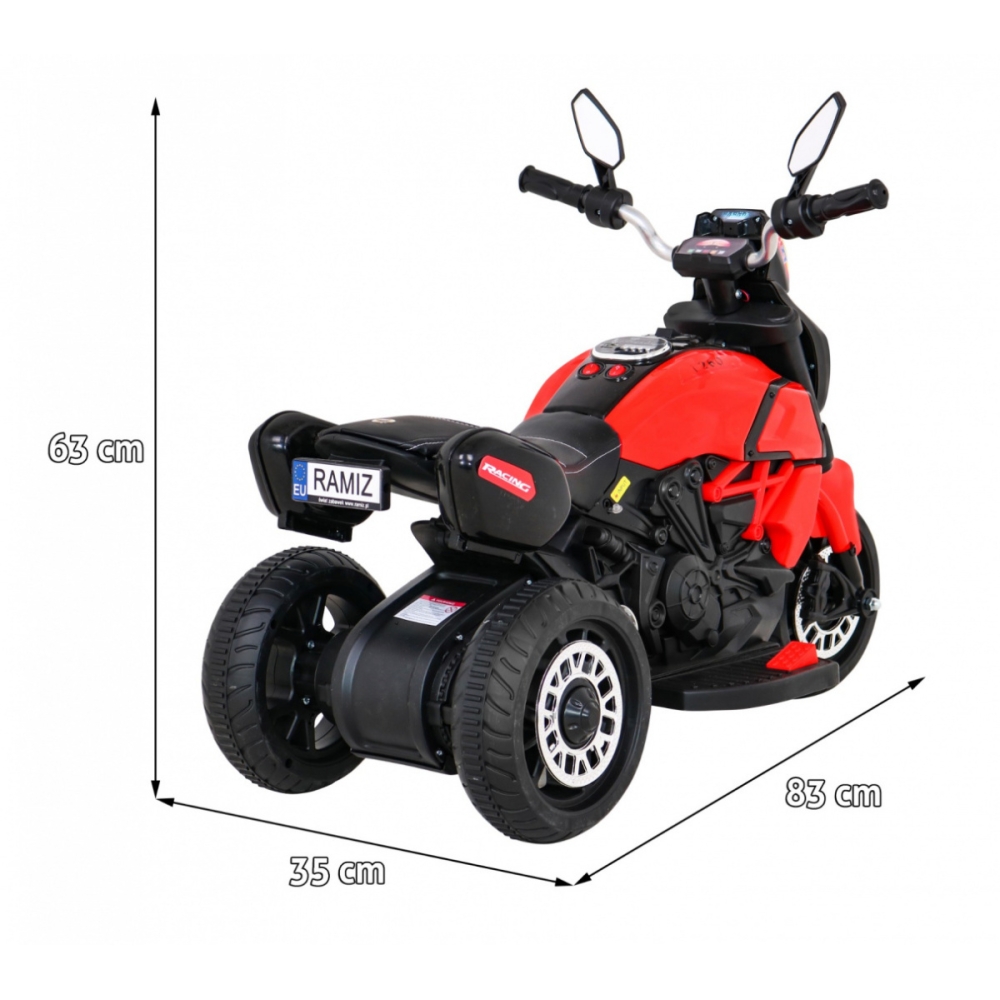 Elektrinis motociklas Fast Tourist, Red-Elektromobiliai vaikams, Motociklai-e-vaikas