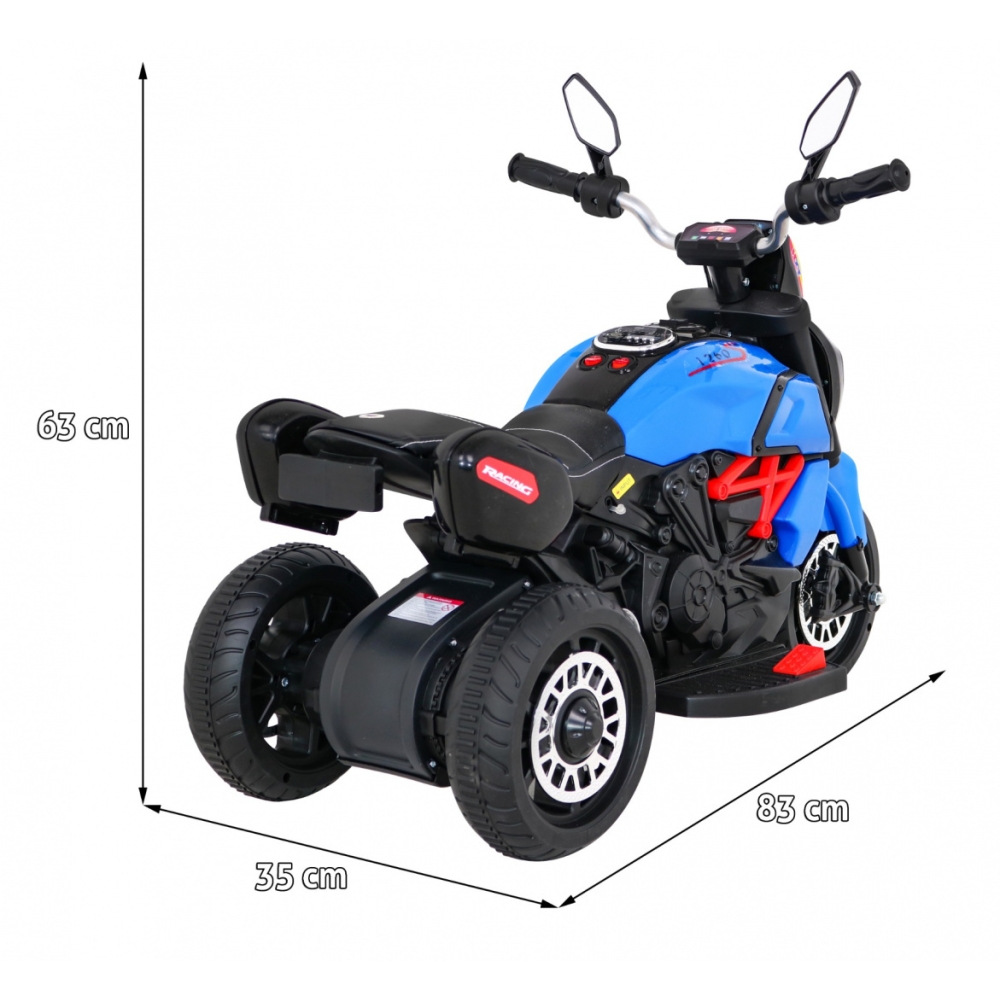 Elektrinis motociklas Fast Tourist, Blue-Elektromobiliai vaikams, Motociklai-e-vaikas