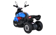 Motorek Fast Tourist na akumulator dla dzieci Niebieski + Audio + Światła + Ekoskóra