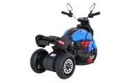 Motorek Fast Tourist na akumulator dla dzieci Niebieski + Audio + Światła + Ekoskóra