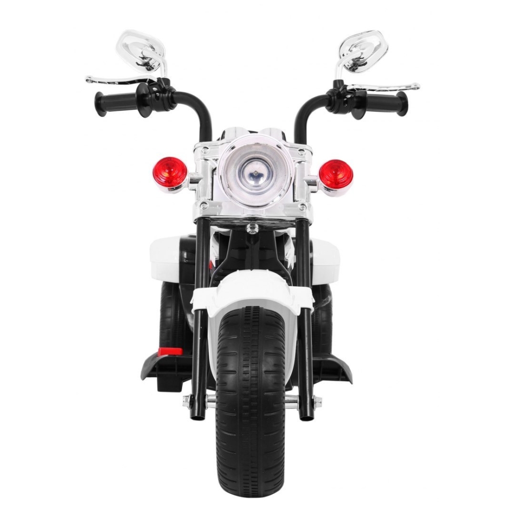 Elektrinis motociklas NightBike Chopperis, White-Elektromobiliai vaikams, Motociklai-e-vaikas