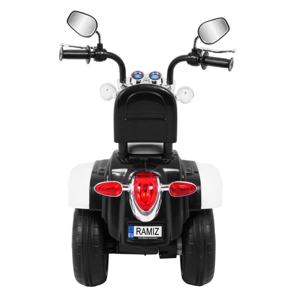 Elektrinis motociklas NightBike Chopperis, White-Elektromobiliai vaikams, Motociklai-e-vaikas