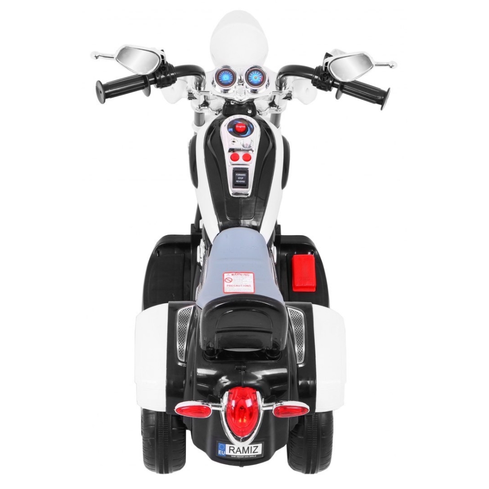 Elektrinis motociklas NightBike Chopperis, White-Elektromobiliai vaikams, Motociklai-e-vaikas