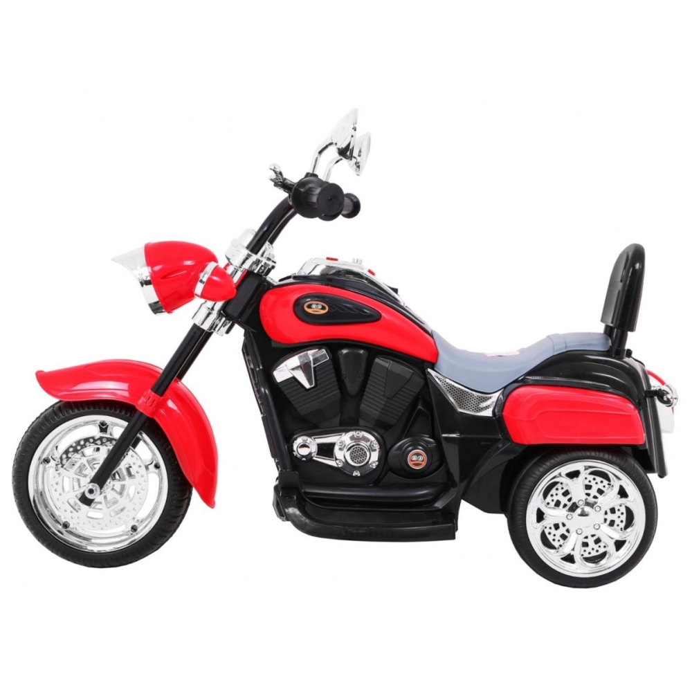 Elektrinis motociklas NightBike Chopperis, Red-Elektromobiliai vaikams, Motociklai-e-vaikas