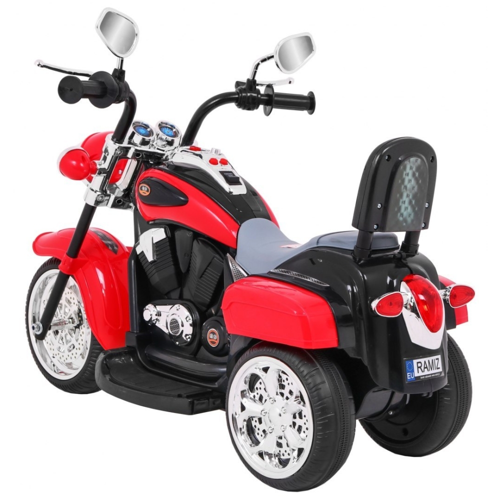 Elektrinis motociklas NightBike Chopperis, Red-Elektromobiliai vaikams, Motociklai-e-vaikas