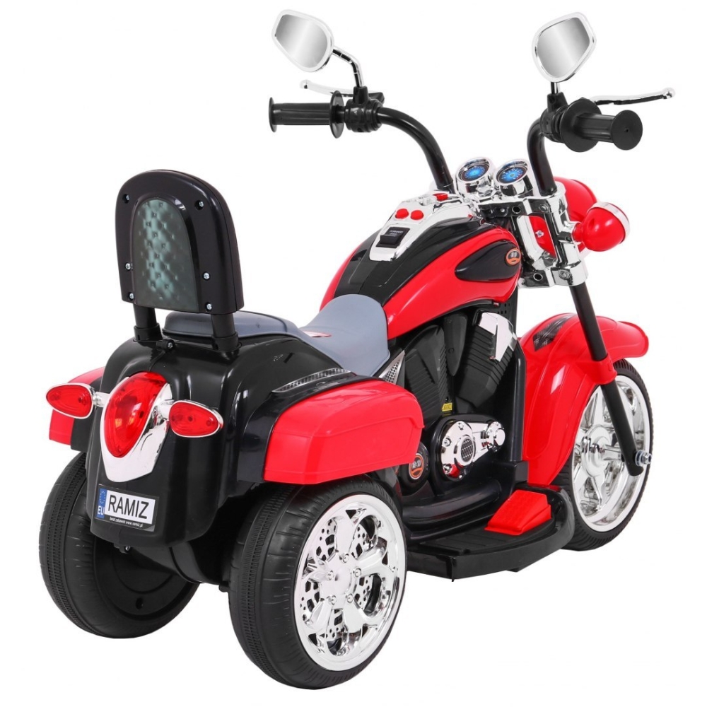 Elektrinis motociklas NightBike Chopperis, Red-Elektromobiliai vaikams, Motociklai-e-vaikas
