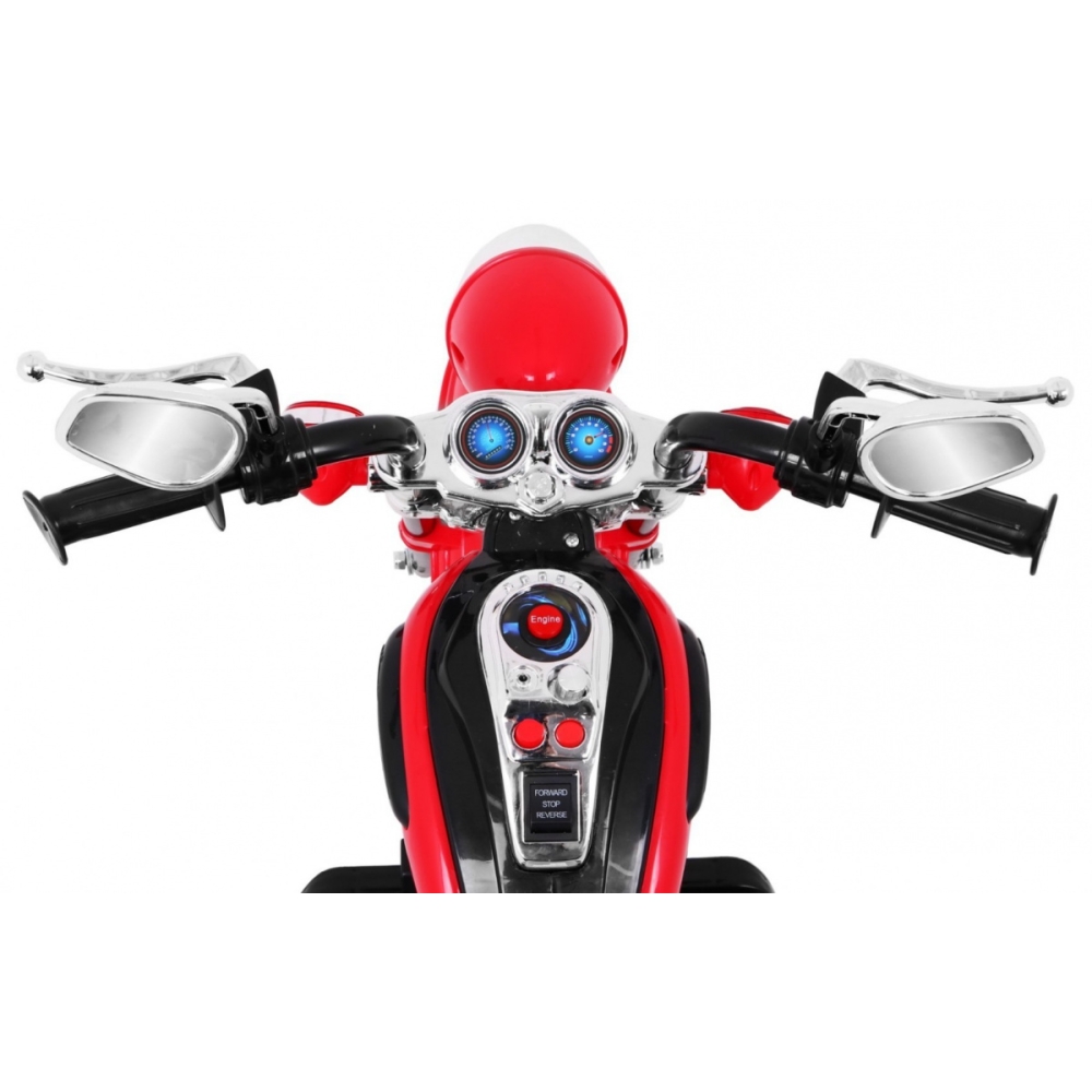 Elektrinis motociklas NightBike Chopperis, Red-Elektromobiliai vaikams, Motociklai-e-vaikas
