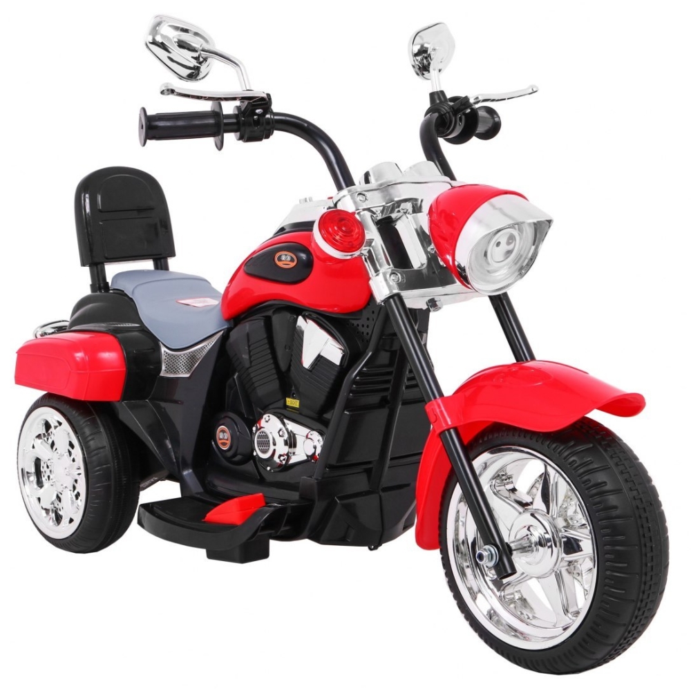 Elektrinis motociklas NightBike Chopperis, Red-Elektromobiliai vaikams, Motociklai-e-vaikas