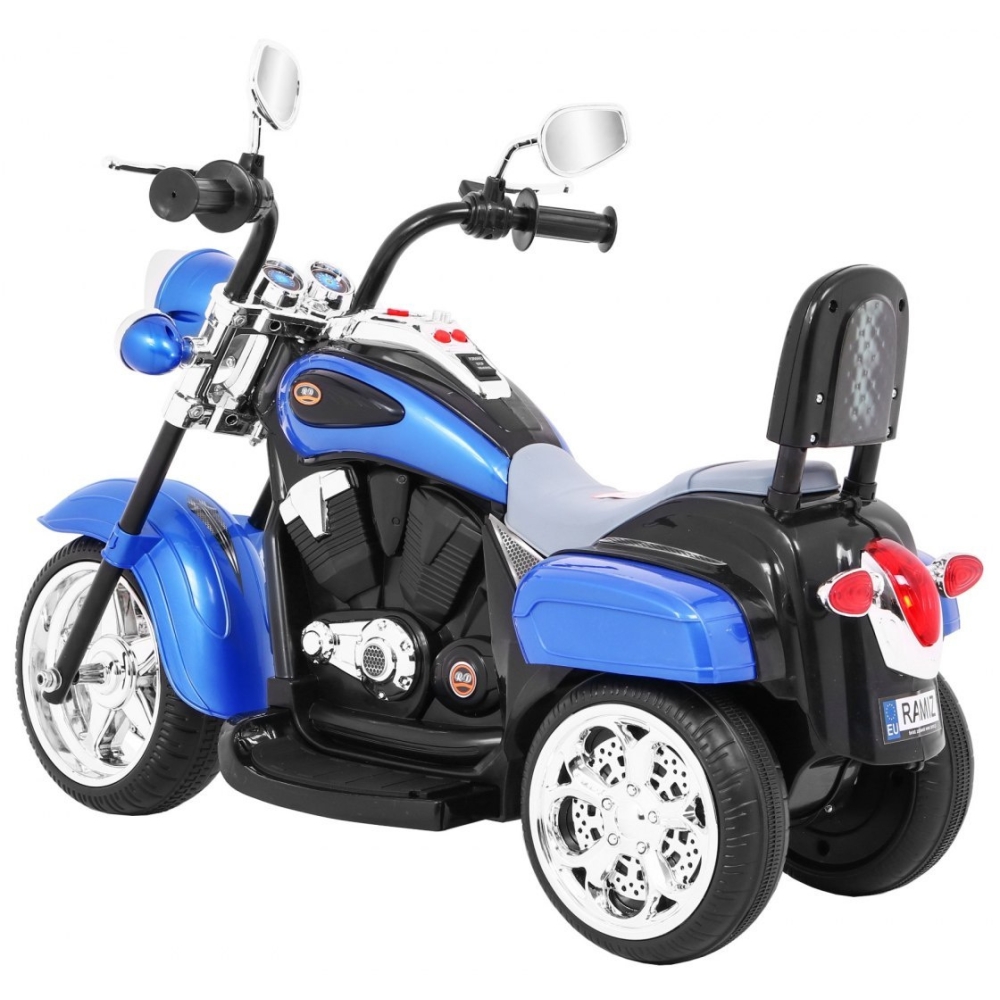 Elektrinis motociklas NightBike Chopperis, Blue-Elektromobiliai vaikams, Motociklai-e-vaikas