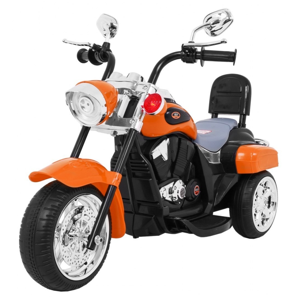 Elektrinis motociklas NightBike Chopperis, Orange-Elektromobiliai vaikams, Motociklai-e-vaikas