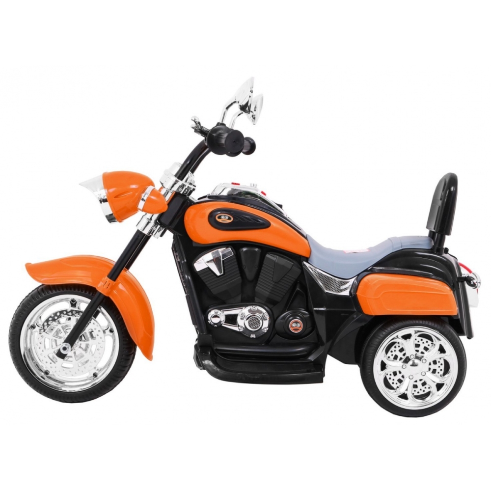 Elektrinis motociklas NightBike Chopperis, Orange-Elektromobiliai vaikams, Motociklai-e-vaikas