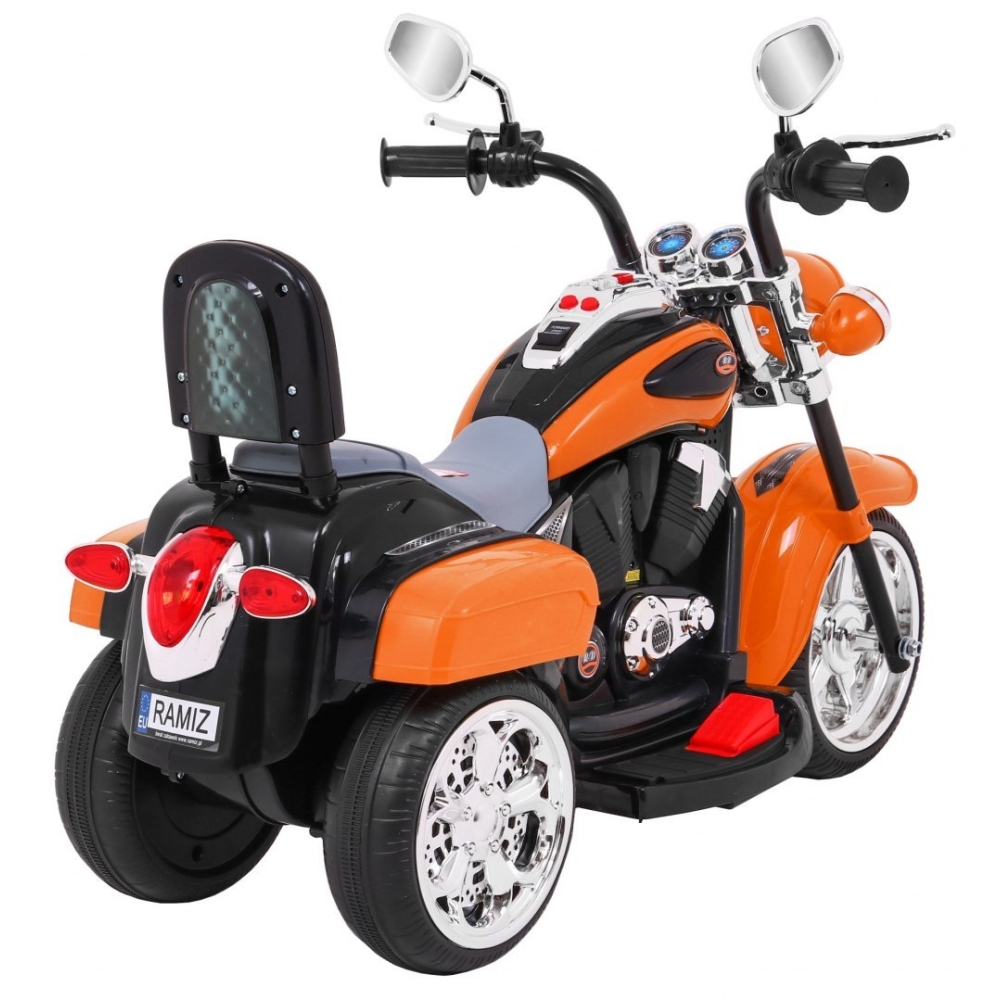 Elektrinis motociklas NightBike Chopperis, Orange-Elektromobiliai vaikams, Motociklai-e-vaikas