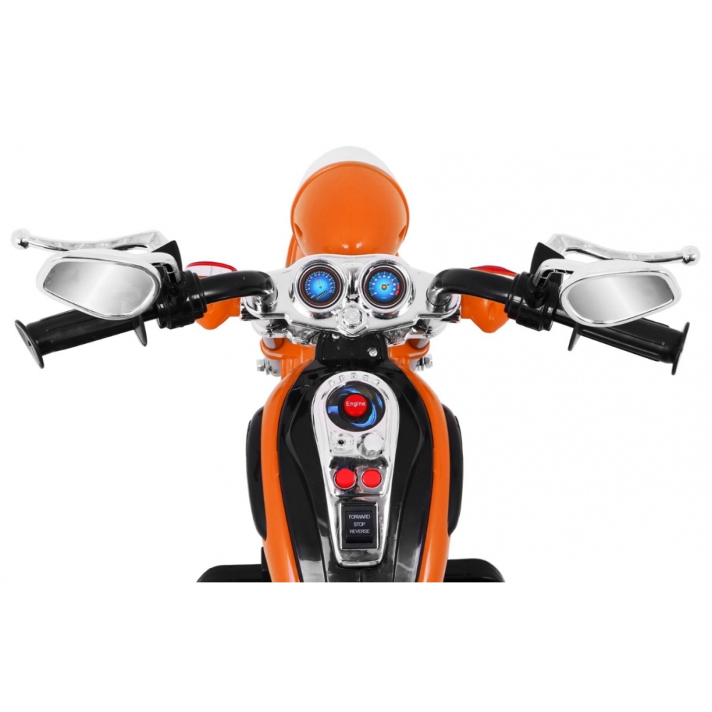 Elektrinis motociklas NightBike Chopperis, Orange-Elektromobiliai vaikams, Motociklai-e-vaikas