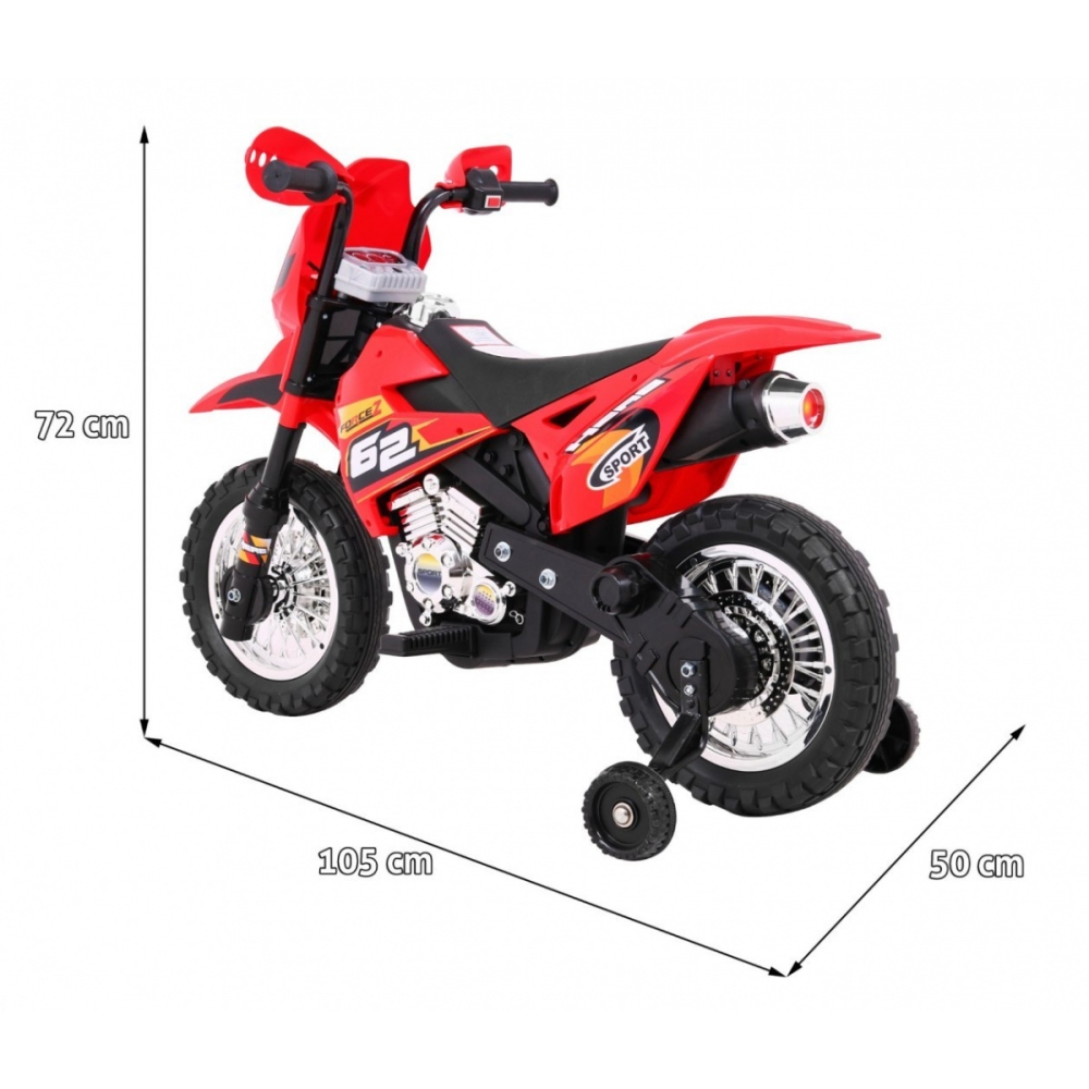 Elektrinis motociklas Cross bike, Red-Elektromobiliai vaikams, Motociklai-e-vaikas