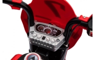 Motorek Cross dla dzieci Pojazd na akumulator Czerwony + Pomocnicze kółka + Dźwięki LED