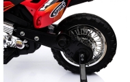 Motorek Cross dla dzieci Pojazd na akumulator Czerwony + Pomocnicze kółka + Dźwięki LED