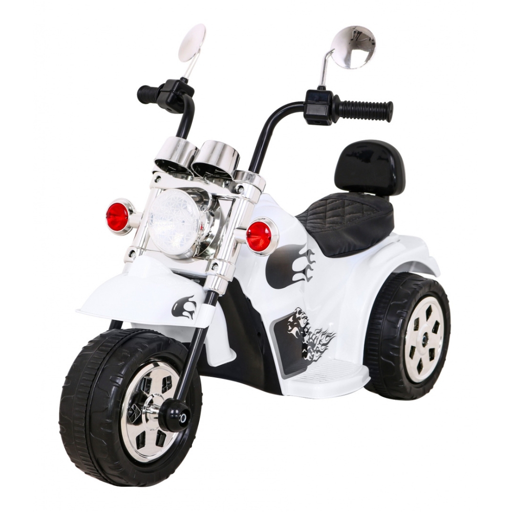 Elektrinis motociklas Hot Chopper, White-Elektromobiliai vaikams, Motociklai-e-vaikas