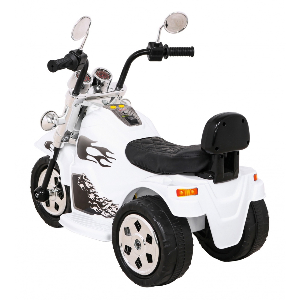 Elektrinis motociklas Hot Chopper, White-Elektromobiliai vaikams, Motociklai-e-vaikas