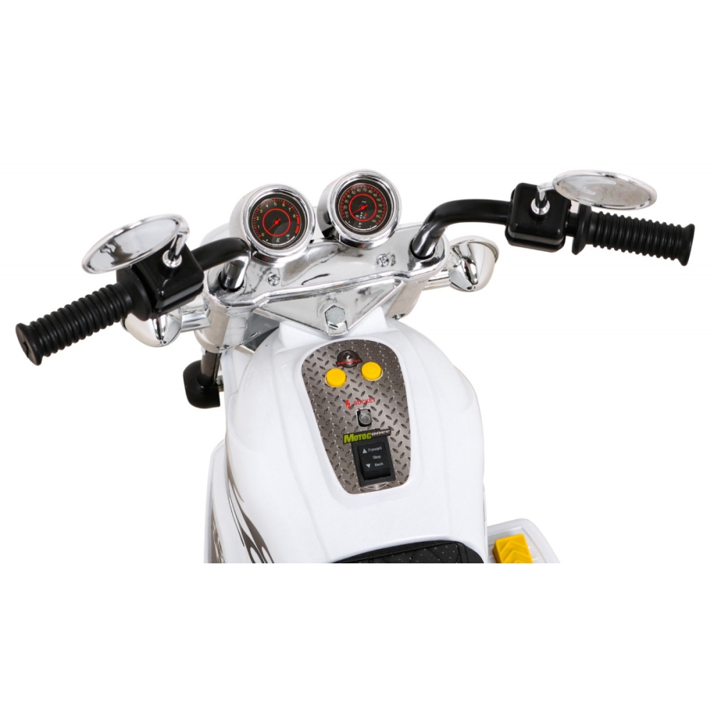 Elektrinis motociklas Hot Chopper, White-Elektromobiliai vaikams, Motociklai-e-vaikas