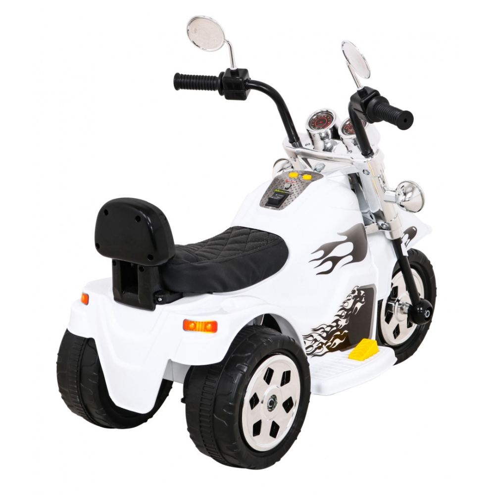 Elektrinis motociklas Hot Chopper, White-Elektromobiliai vaikams, Motociklai-e-vaikas