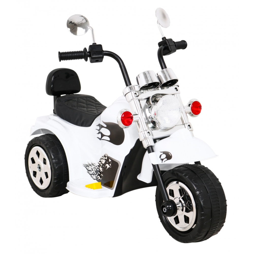 Elektrinis motociklas Hot Chopper, White-Elektromobiliai vaikams, Motociklai-e-vaikas