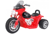 Motorek Chopper na akumulator dla dzieci Czerwony + 3 koła + Dźwięki + Światła LED