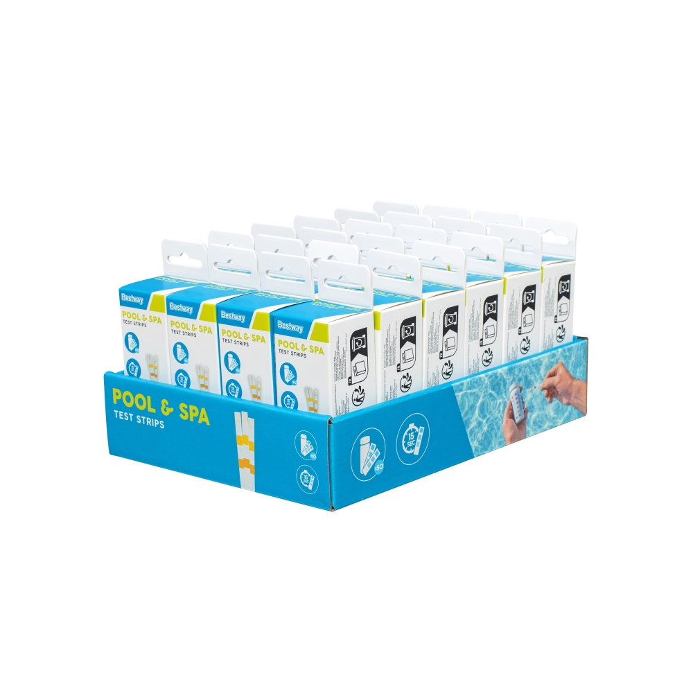 Baseino vandens testo juostelės pH + chloras + šarmingumas 50 BESTWAY
