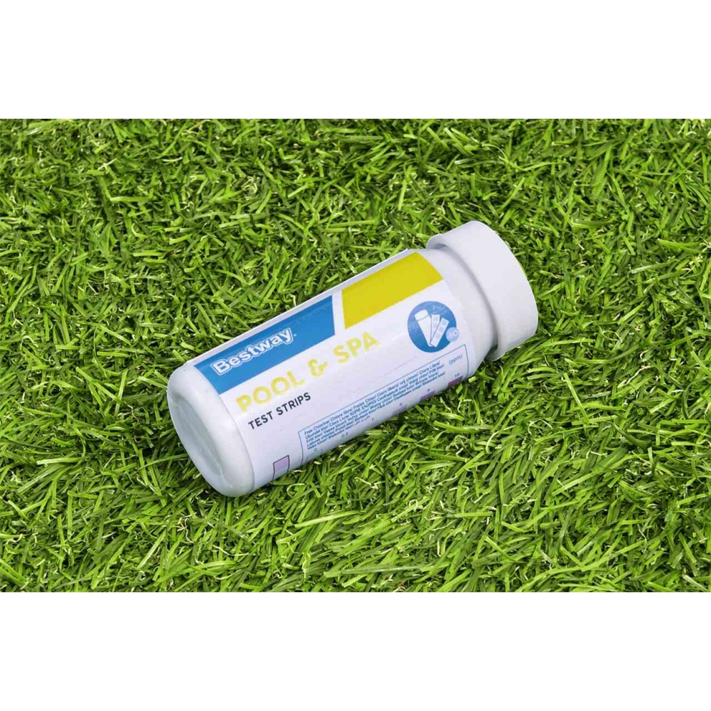 Baseino vandens testo juostelės pH + chloras + šarmingumas 50 BESTWAY