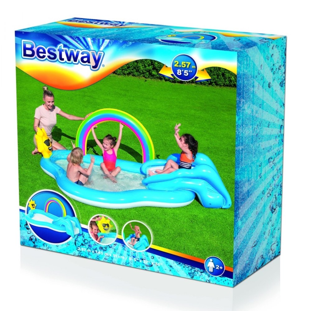 Pripučiama žaidimų aikštelė 257 x 145 x 91 cm Bestway 53092-Žaislai, Lauko žaislai, Baseinai, Pripučiami baseinai-e-vaikas